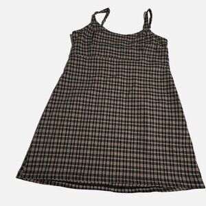 Hollister Women's Dress Size XL Short Checkered Plaid Adjustable Straps Zipper